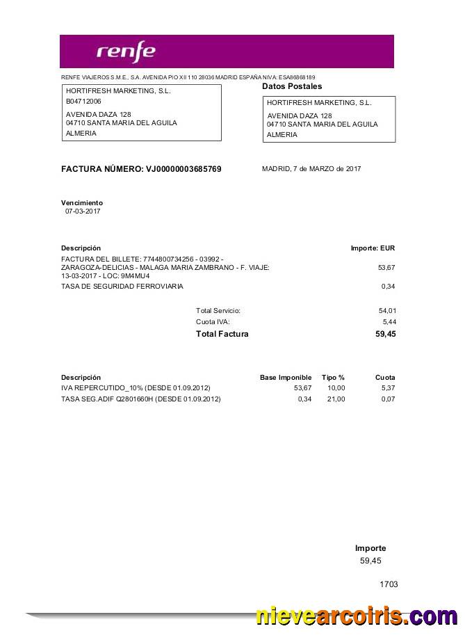 Latvia Renfe utility bill